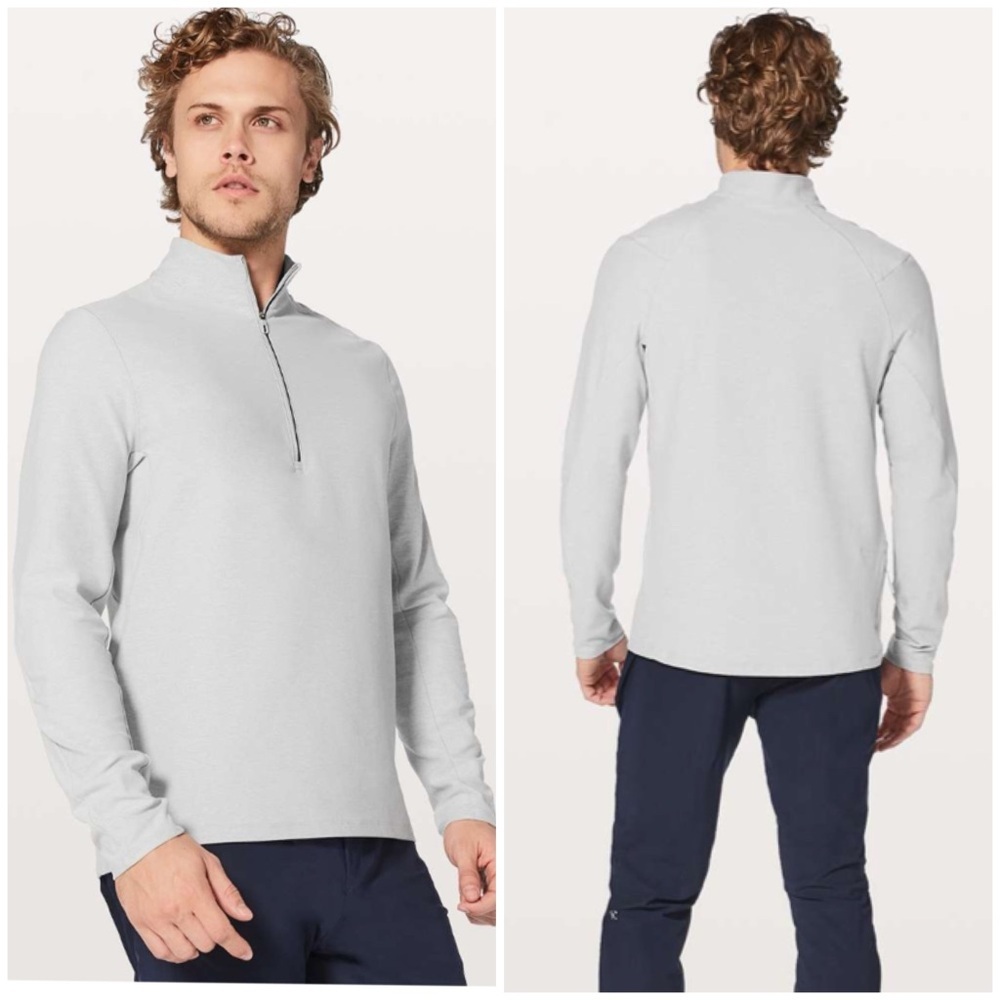 Lululemon Surge Warm 1/2 Zip In Heathered‎ Sea Salt Size XXL